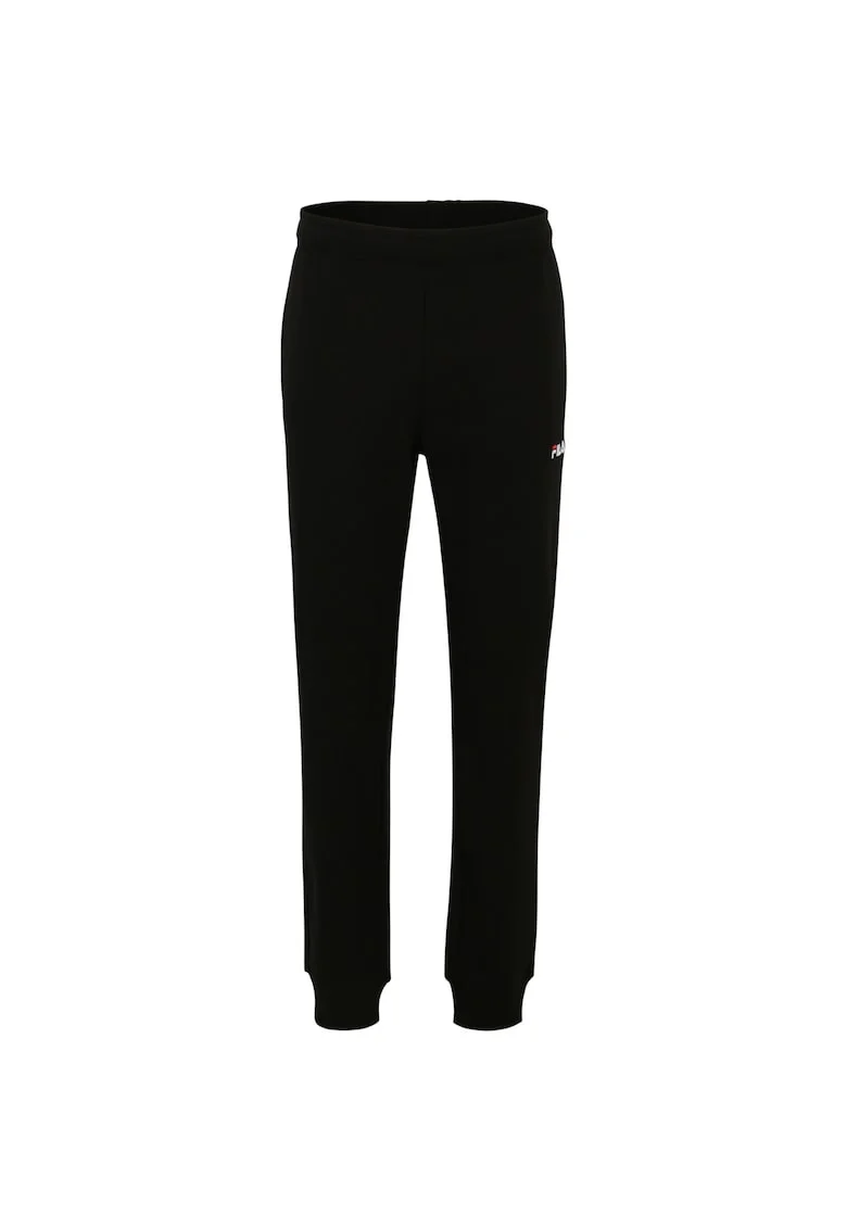 Pantaloni sport barbati  negri, bumbac si poliester