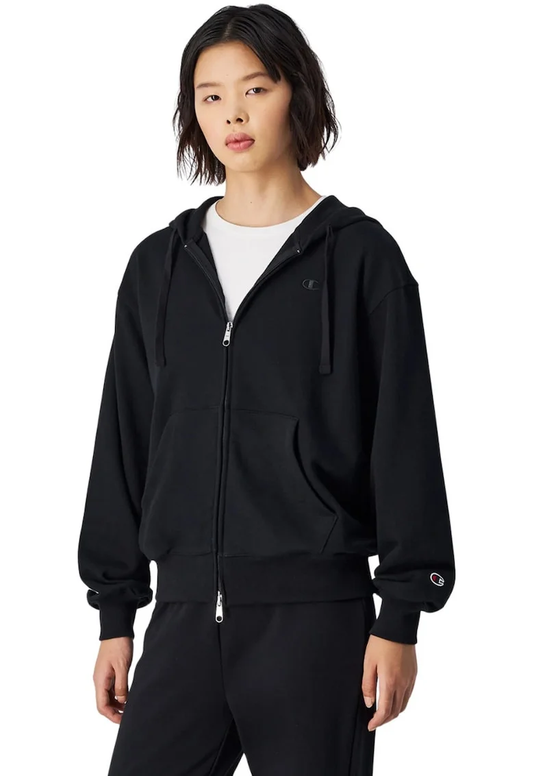 Hanorac sport dama,  bumbac/poliester, negru