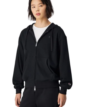 Hanorac sport dama,  bumbac/poliester, negru
