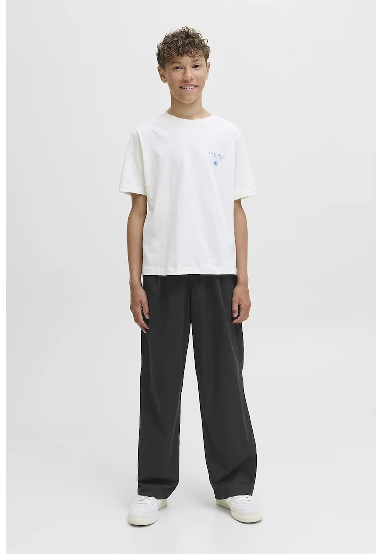 Pantaloni de bumbac cu croiala lejera, Negru stins