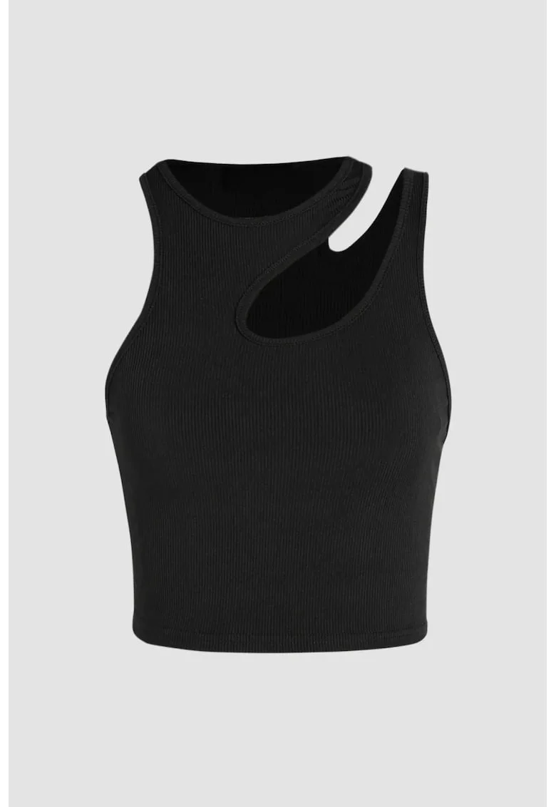 Top scurt  asimetric negru