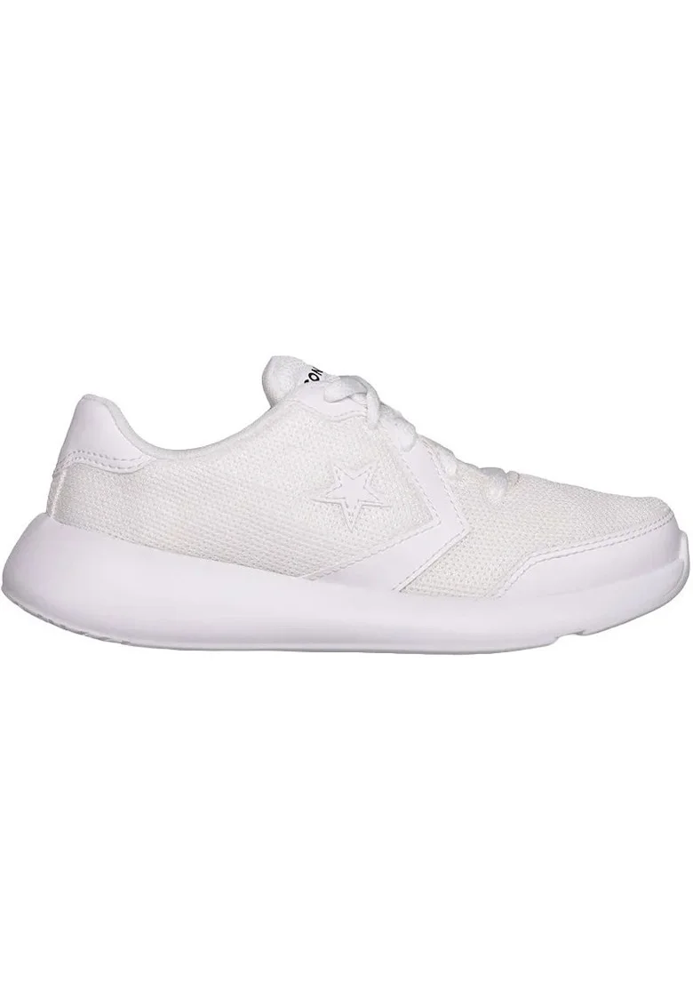 Pantofi sport din plasa cu insertii din piele ecologica Unisex Day One, Alb