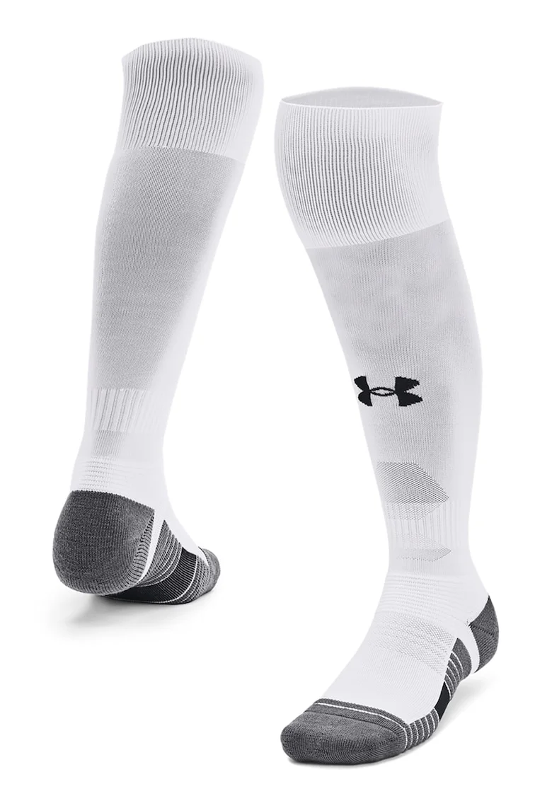 Sosete unisex cu logo pentru fotbal Accelerate, Alb/Gri
