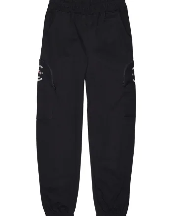 Pantaloni de trening cu buzunare cu fermoar Special, Negru/Rosu vermillion
