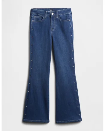 Blugi cu croiala bootcut si tinte, Albastru indigo