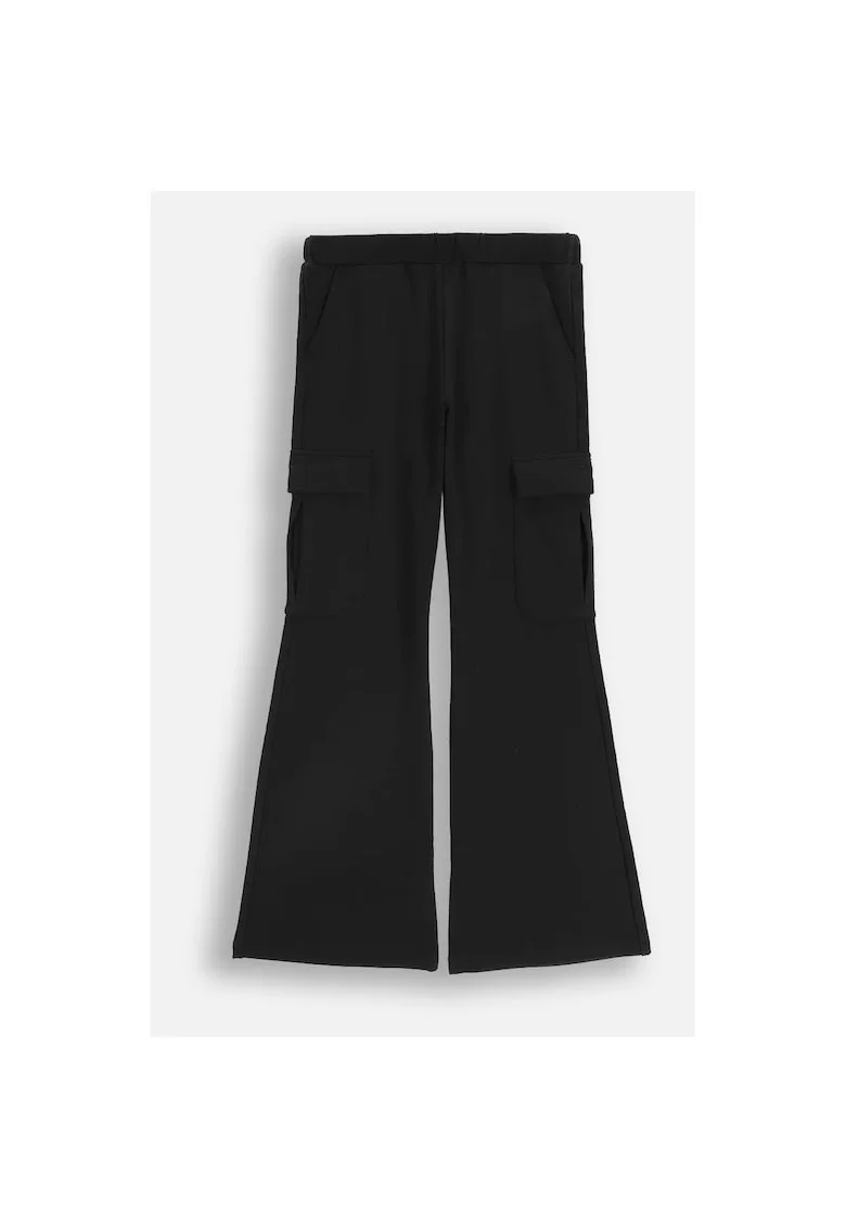 Pantaloni copii,  training, slim fit, negru, bumbac