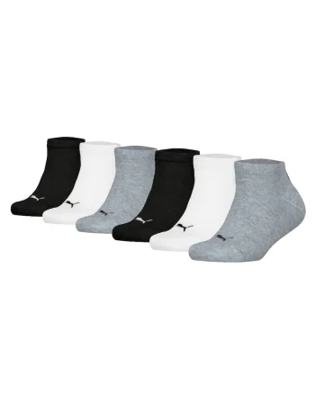 Set de sosete scurte cu logo - 6 perechi, Alb/Negru/Gri