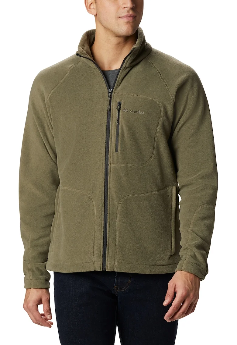 Bluza din fleece cu fermoar, pentru trekking Fast Trek II, Verde masliniu