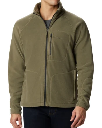 Bluza din fleece cu fermoar, pentru trekking Fast Trek II, Verde masliniu