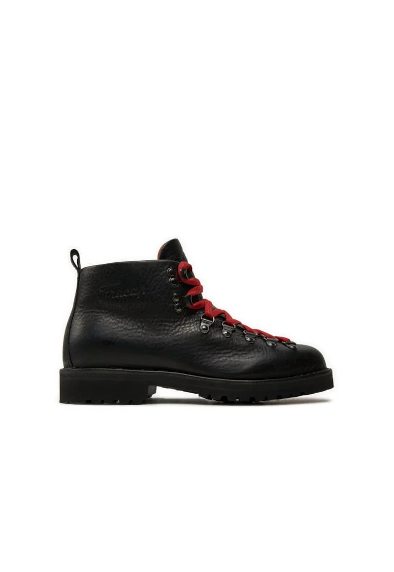 Bocanci de drumetie unisex  MAGNIFICO M120, Piele naturala, Negru, Negru