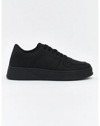 Pantofi sport low cut cu model uni, Negru