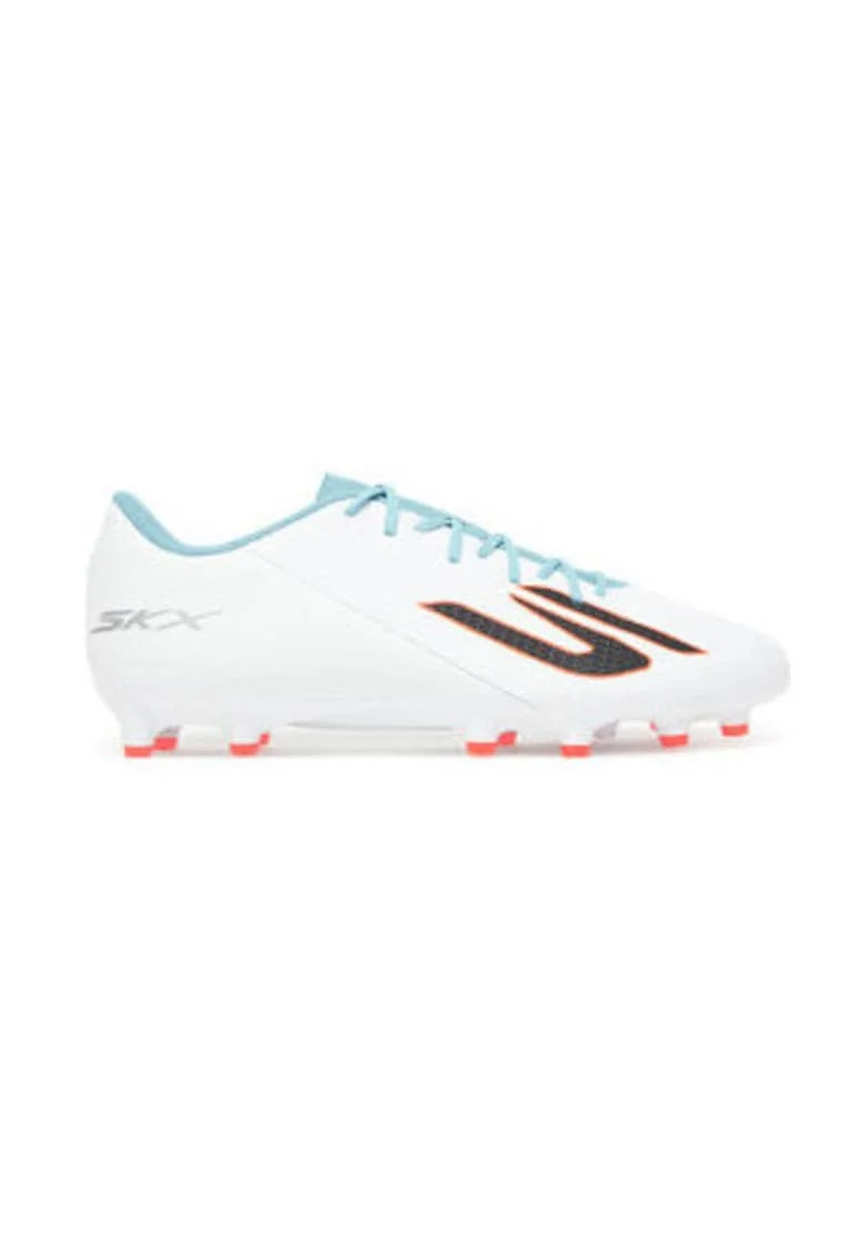 Ghete de fotbal barbati,  piele ecologica, alb
