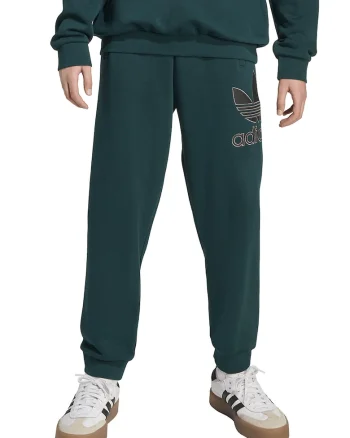 Pantaloni de trening cu imprimeu logo, Verde englez