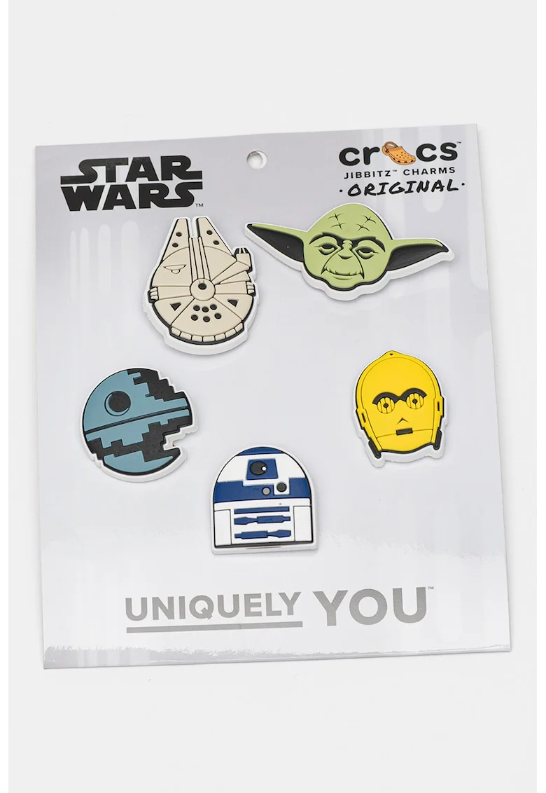 Set de talismane pentru saboti Star Wars - 5 Piese, Galben pai/Albastru deschis/Verde sparanghel