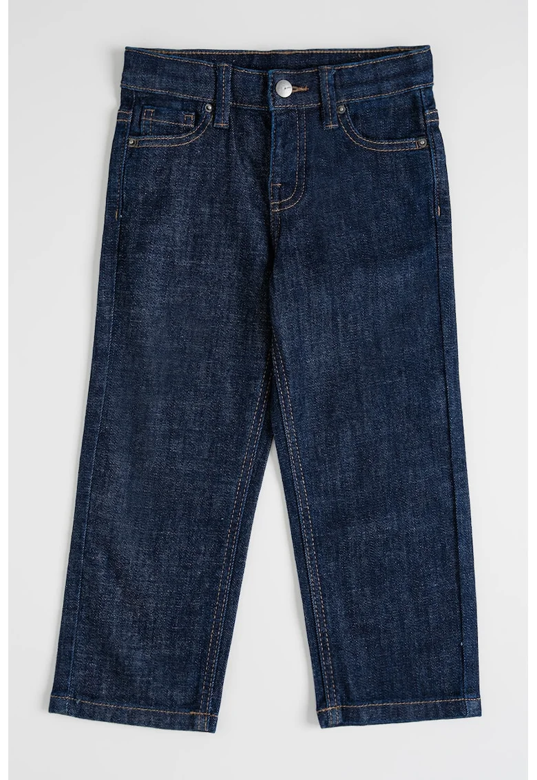 Pantaloni drepti uni cu 5 buzunare, Bleumarin