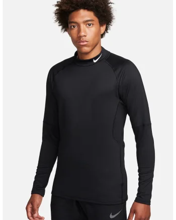 Bluza slim fit cu guler scurt si tehnologie Dri-Fit pentru fitness, Negru