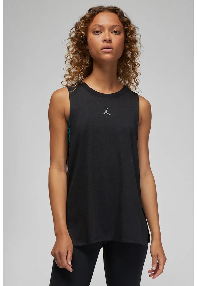 Tricou lejer cu logo, pentru baschet, Negru