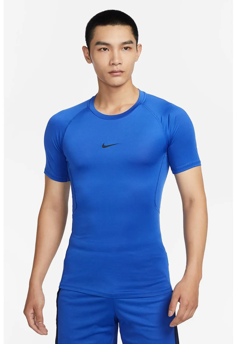 Tricou slim fit cu maneci raglan si tehnologie Dri-FIT pentru antrenament Pro, Albastru royal