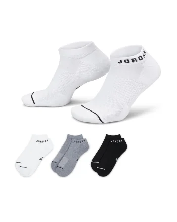 Set de sosete unisex cu logo Jordan - 3 perechi, Alb/Negru/Gri melange