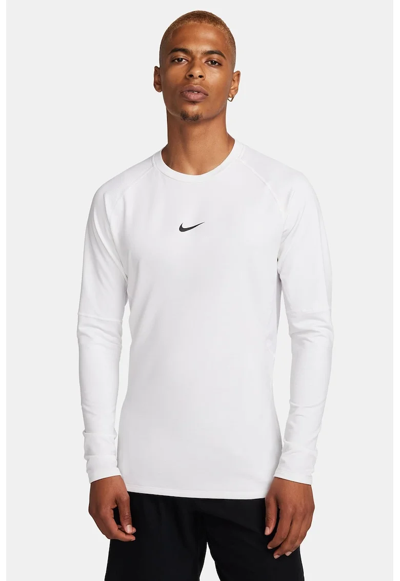 Bluza slim fit cu tehnologie Dri Fit pentru fitness Pro Warm, Alb