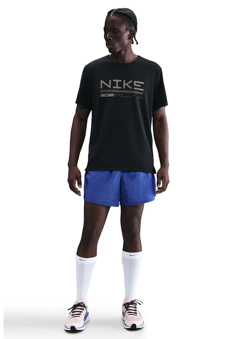 Tricou pentru alergare Winter Miller, Negru/Gri inchis