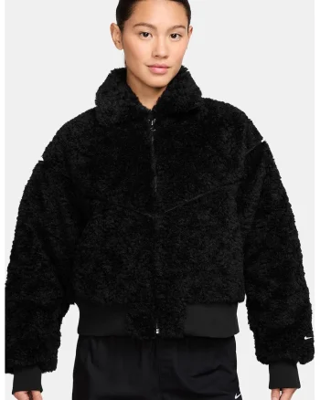Jacheta din fleece cu buzunare laterale Sportwear, Negru