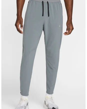 Pantaloni cu snur in talie si tehnologie Dri-fit, pentru alergare, Gri cenusiu