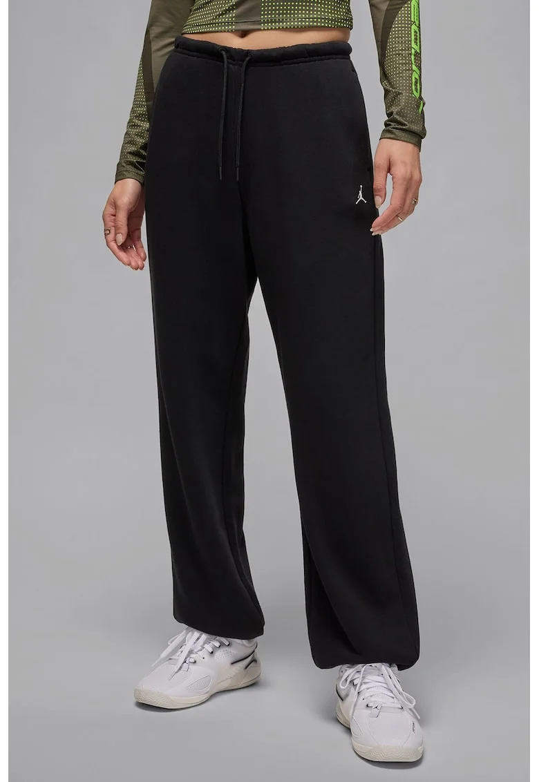 Pantaloni de trening cu croiala dreapta, pentru fitness Jordan, Negru