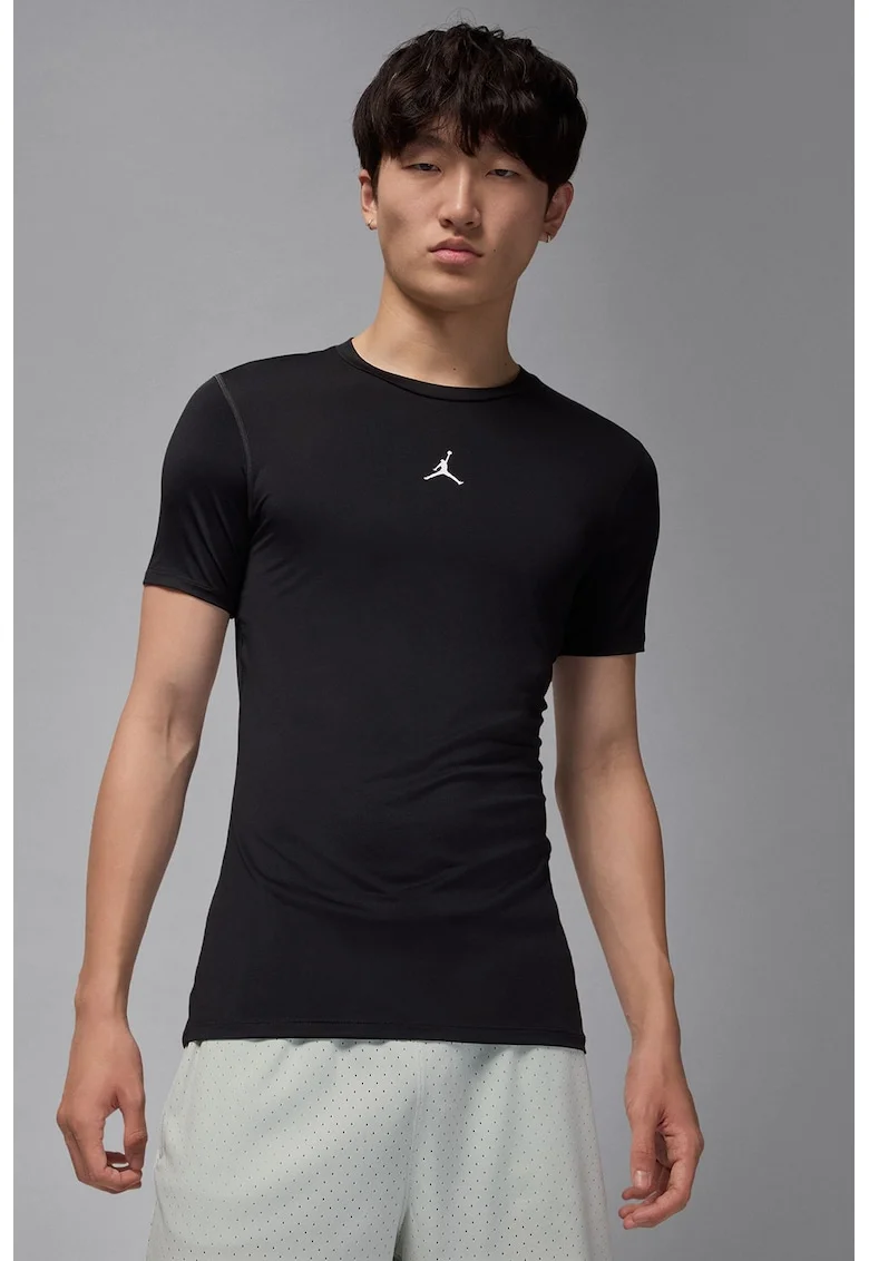 Tricou slim-fit cu logo, pentru baschet Jordan, Negru