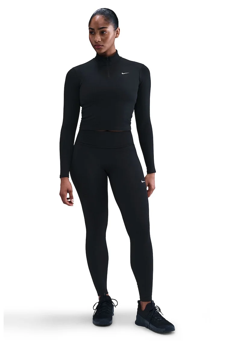 Bluza crop pentru antrenament One, Negru