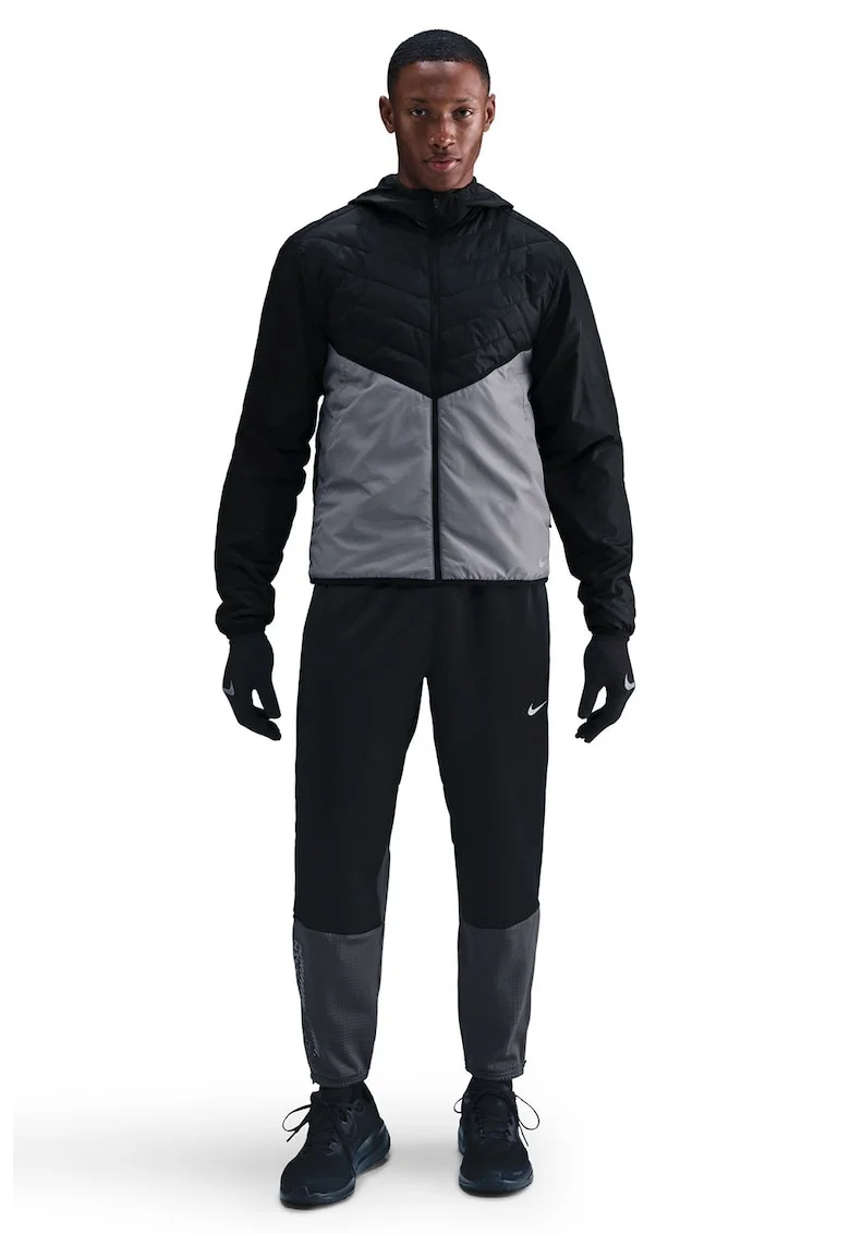 Jacheta cu tehnologie Therma-FIT, pentru alergare Synfl, Negru/Gri
