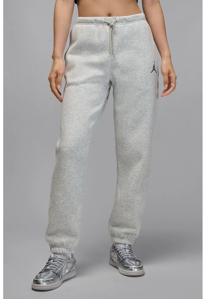Pantaloni pentru buzunare laterale si snur, pentru baschet, Gri deschis melange