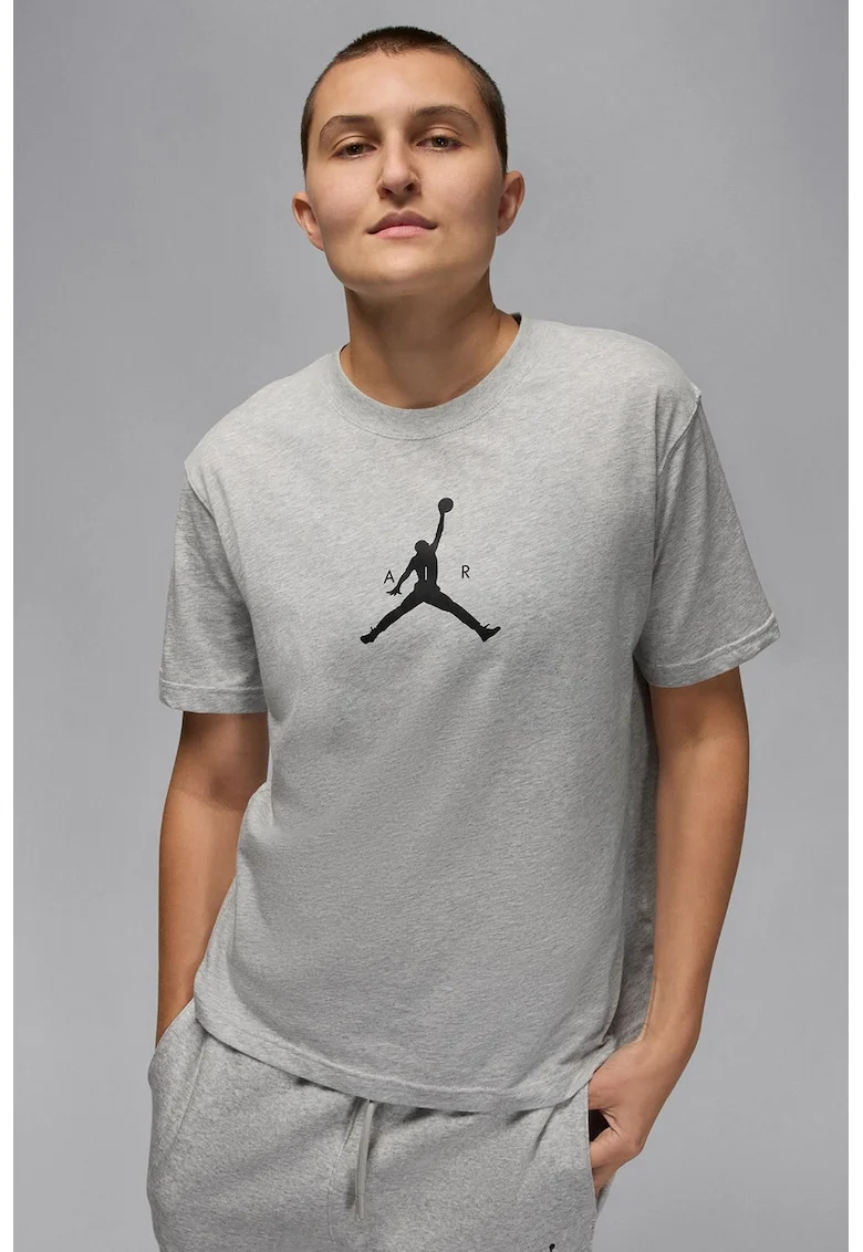 Tricou din bumbac pentru baschet Jumpman, Gri deschis melange