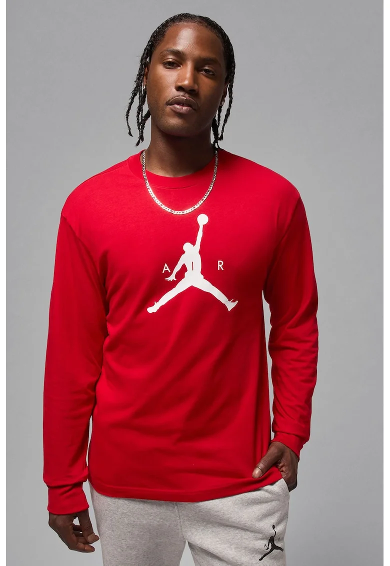 Bluza de trening cu decolteu la baza gatului, pentru baschet Jumpman, Rosu