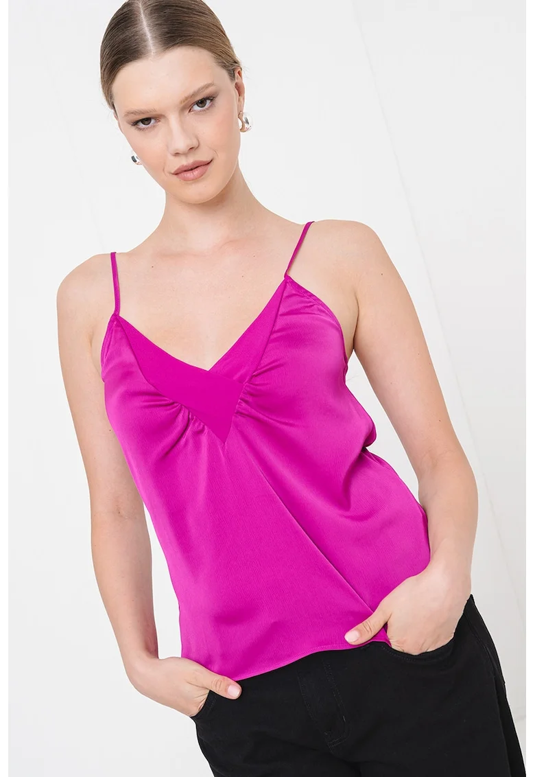 Top de satin Iecly, Violet tyrian