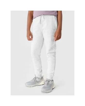 Pantaloni sport  pentru fete, gri, croiala confortabila, material din bumbac si poliester