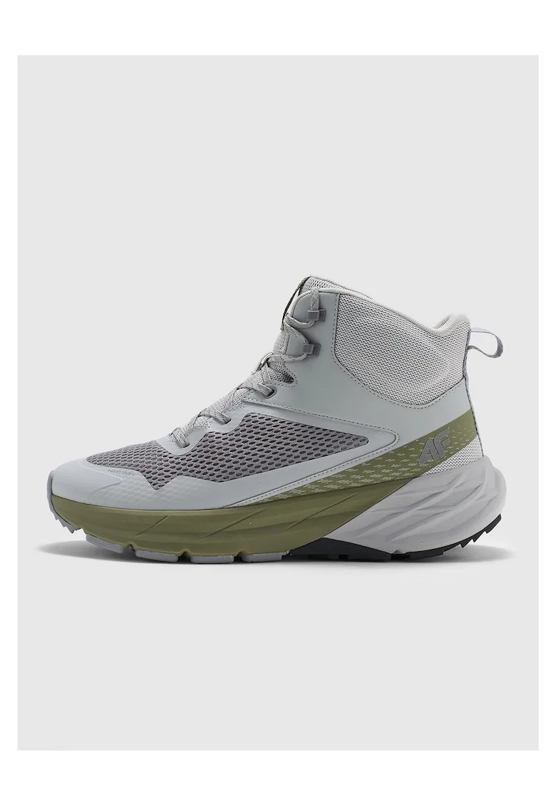 Pantofi trekking barbati  plasa, gri/verde