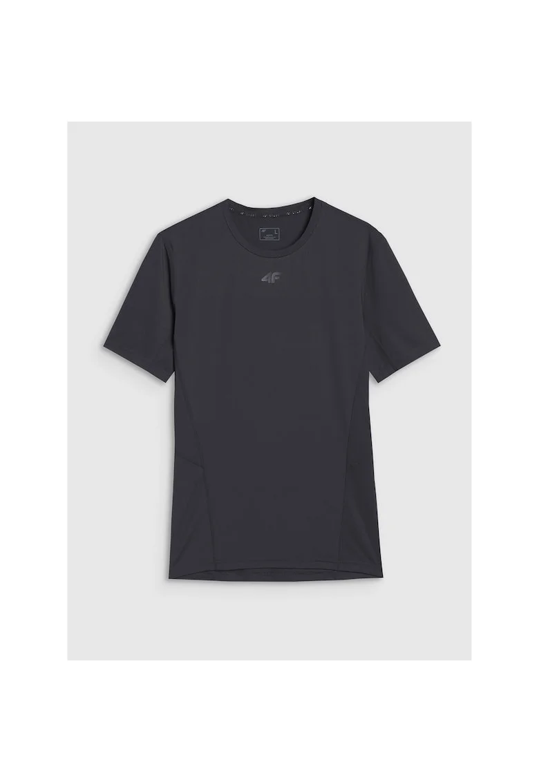 Tricou sport  antrenament, uscare rapida, negru, material sintetic