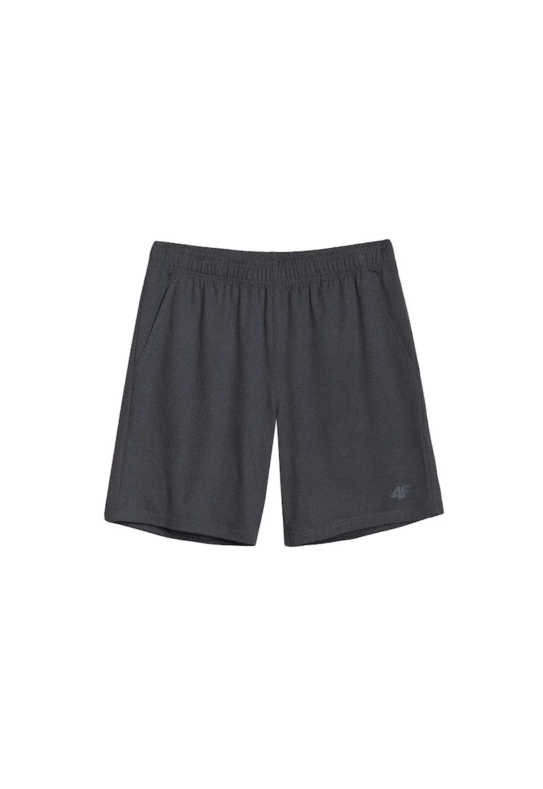 Pantaloni scurti de trening  uscare rapida, gri, material sintetic