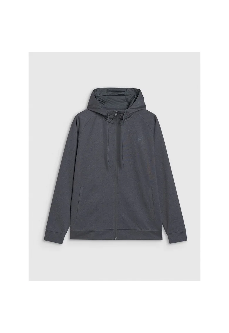 Hanorac sport  Gri, uscare rapida, captuseala microfleece, fibre sintetice