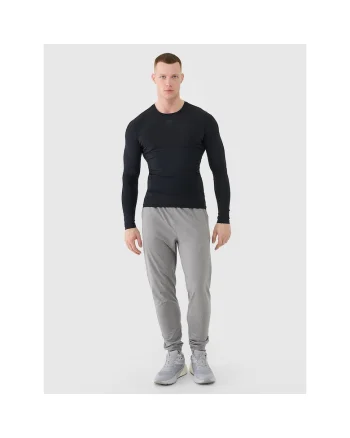 Pantaloni sport barbati  antrenament, gri, material respirabil
