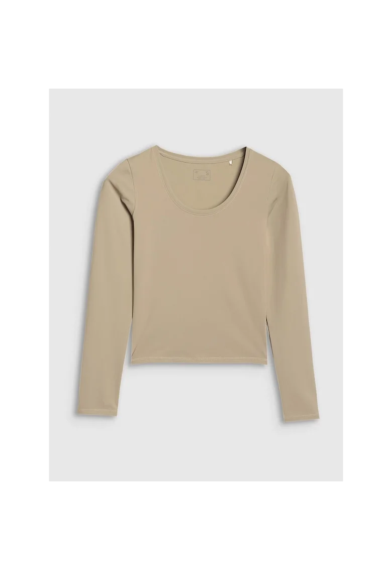 Bluza sport dama  slim, elastic, bej, material sintetic