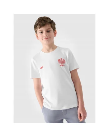 Tricou Copii  Junior Suporter, Bumbac 100%, Regular Fit, Model Unisex, Imprimeu Vultur, Culoare Neutra, Ideal Sport/Casual