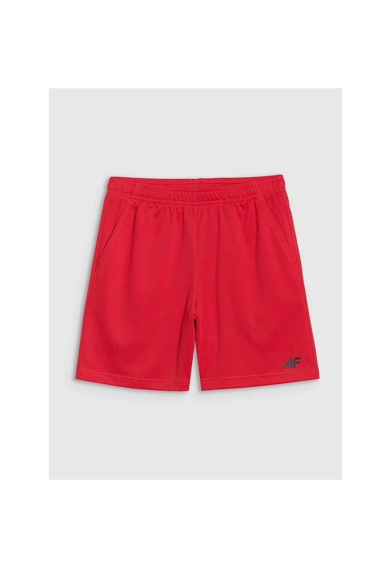 Pantaloni scurti sport  baieti, uscare rapida, rosii, material sintetic