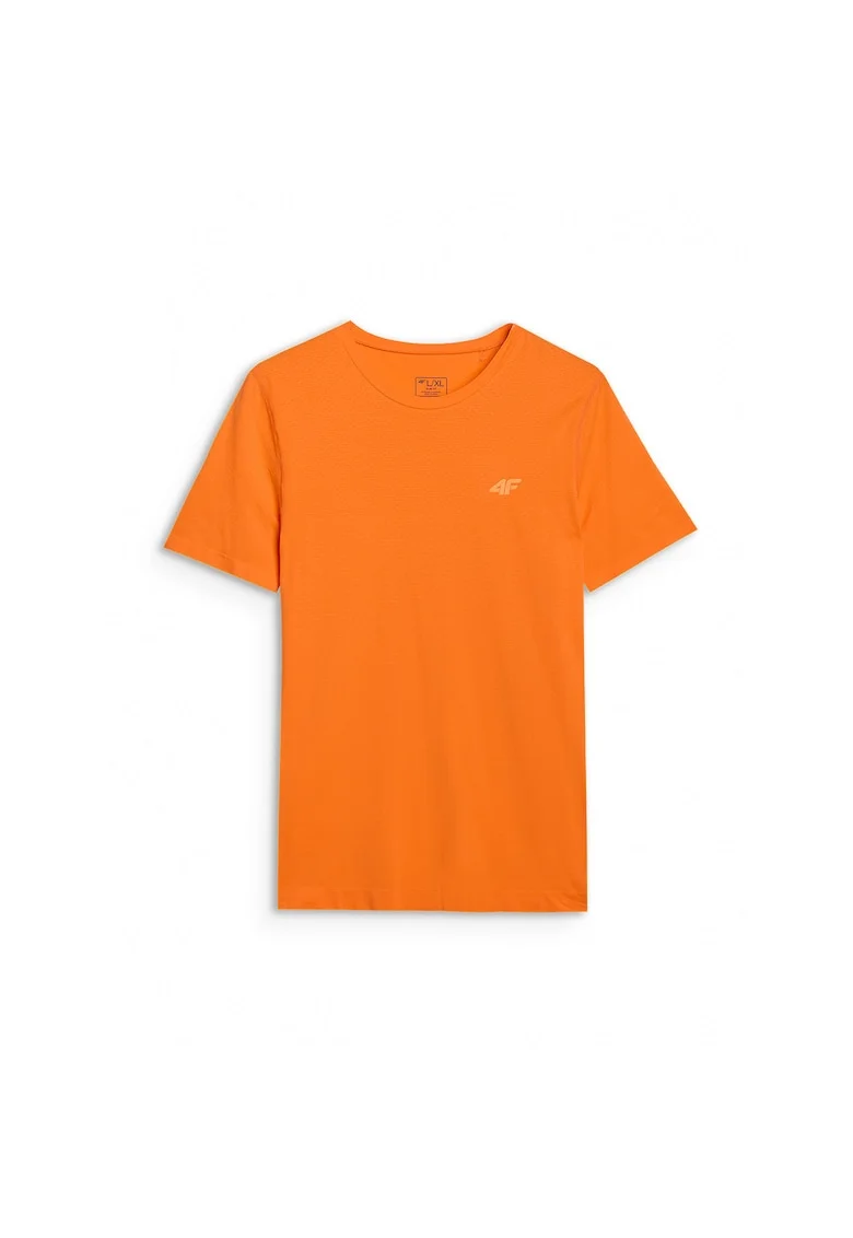 Tricou Trail Running Barbati  Portocaliu, Slim Fit, Seamless, 4FDry, Material Sintetic, SS25, Marimi S-XL
