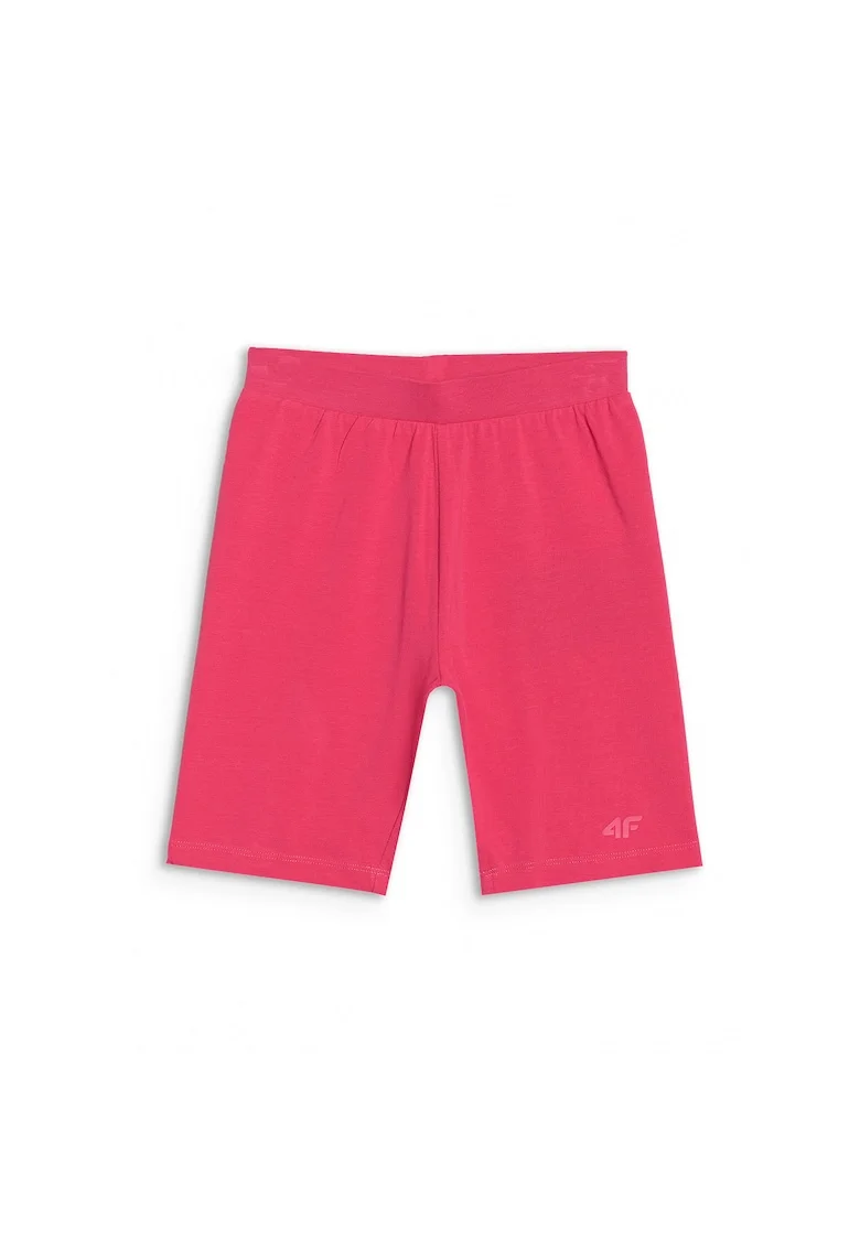Colanti ciclism fete  slim fit, talie inalta, roz, bumbac