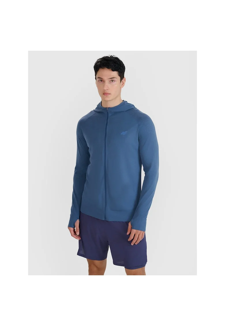 Hanorac sport pentru barbati  alergare montana, uscare rapida, bleumarin, material sintetic