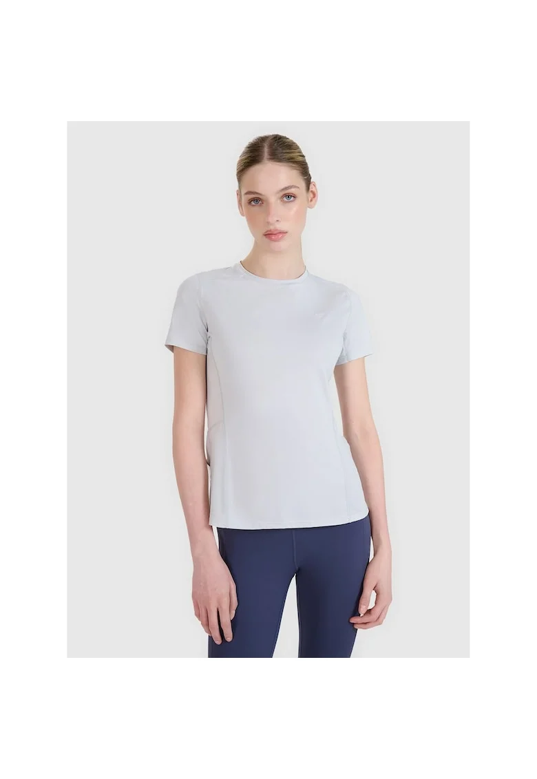 Tricou alergare montanta dama,  Textil, Gri