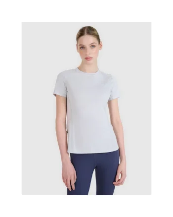 Tricou alergare montanta dama,  Textil, Gri