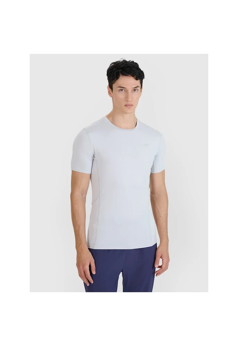 Tricou sport  alergare montana, slim, uscare rapida, gri, material sintetic
